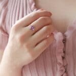 Purple Amethyst square wave adjustable ring - Image 2