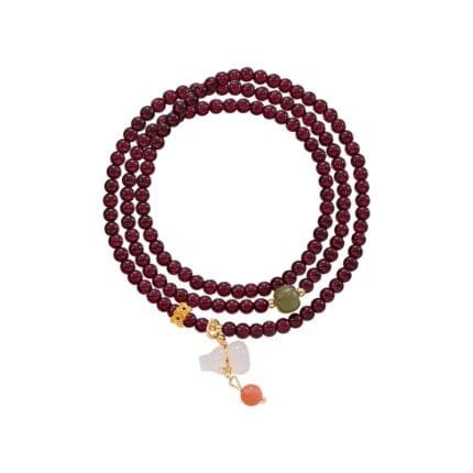 natural garnet bead bracelet