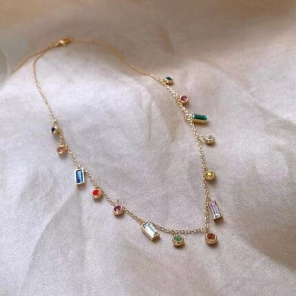 colorful zirconia necklace